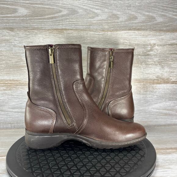 Timberland Women’s Waterproof Brown Leather Zip Up Ankle Boots Size 7 - Picture 7 of 8